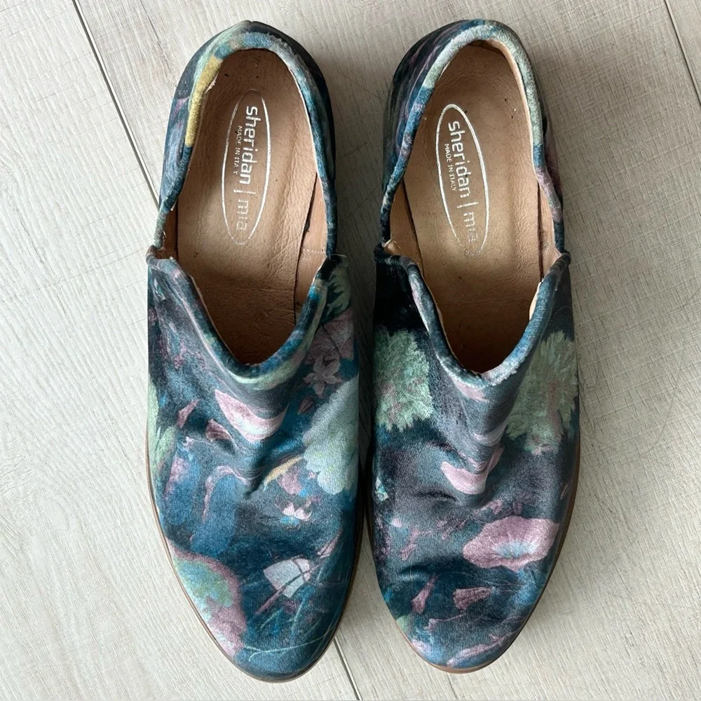 Floral velveteen Italian boots 38 - Picture 3 of 5